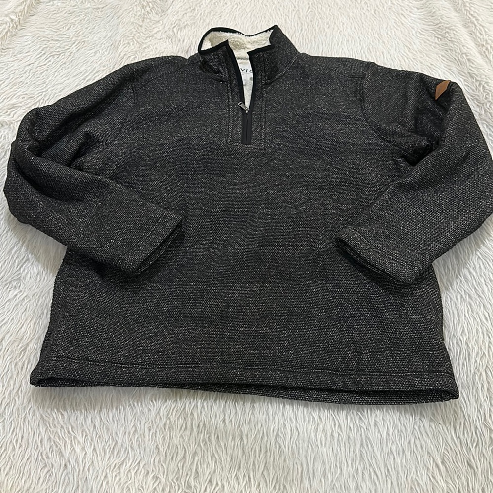 Orvis men’s black half zip fleece warm sweater jacket size xl
